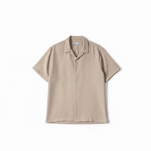 Zara Men's Beige Casual Button Down Shirt